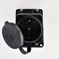 Розетка ОП 16А 2P+PE IP44 220-240В наклонная каучук | код 106-0400-0104/104 | LEZARD