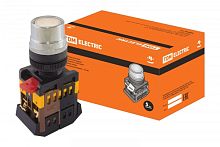 Кнопка ABLF-22 белый d22мм неон/230В 1з+1р TDM | код SQ0704-0028 | TDM