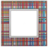 Рамка на 1 пост, стекло, Эра Elegance, прозрачный+бел, 14-5101-00 | код Б0034469 | ЭРА