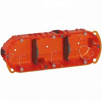 Batibox коробка монтажная повышенной  прочности 3-ная,  диаметр 67 мм²  глубина 40мм²  оранжевая |  код. 080103 |  Legrand