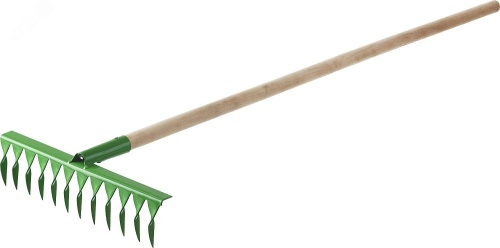 Грабли стальные 430x100x1500 мм, 14 витых зубьев, деревянный черенок | код 421900-14 | РОСТОК Грабли стальные 430x100x1500 мм, 14 витых зубьев, деревянный черенок | код 421900-14 | РОСТОК