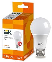 Лампа светодиодная ECO A60 шар 9Вт 230В 3000К E27 | код. LLE-A60-9-230-30-E27 | IEK