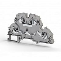 318 219, Клеммник 2-х ярусный пружинный, 4 мм.кв., с диодом, (серый), YBK4-2FD-A | код 0.0.0.3.18219 | KLEMSAN