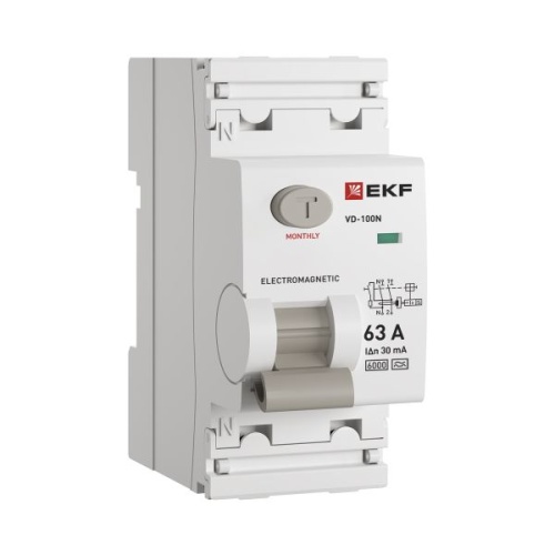 Выключатель дифференциального тока 2п 63А 30мА тип A 6кА ВД-100N электромех. PROxima | код E1026MA6330 | EKF фото 2 Выключатель дифференциального тока 2п 63А 30мА тип A 6кА ВД-100N электромех. PROxima | код E1026MA6330 | EKF фото 2