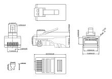 Коннектор RJ-45 под витую пару, категория 5e, универсальный | код. 7009c | Cabeus
