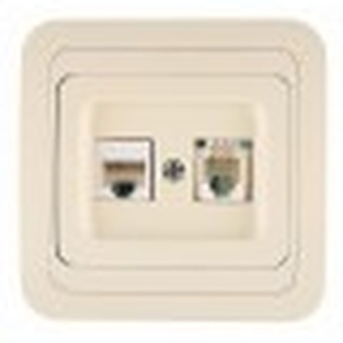 Mimoza Розетка двойная бежевая | код 25038 | Makel