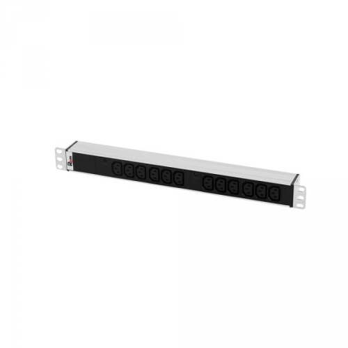 Блок розеток Rem-32 с инд., 12 IEC 60320 C13, 32 А, алюм., 19, колодка | код R-32-12C13-I-440-K | REM