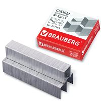Скобы для степлера №23/17, 1000 штук, BRAUBERG, до 120 листов, 221164 | код 221164 | BRAUBERG