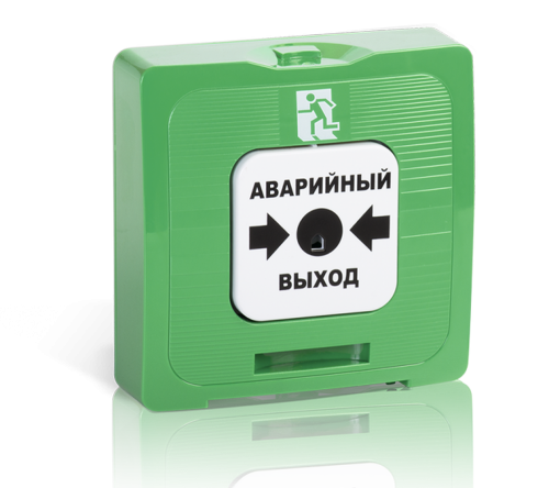 Извещатель ручной ИР 513-10 аварийный выход два сухих контакта зеленый (ИР513-10и.1 АВАР ВЫХ зел) | код Rbz-123154 | Рубеж