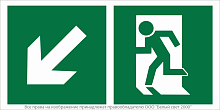 Знак безопасности BL-3517.E33"Напр. к эвакуационному выходу налево вниз" Белый свет a18606