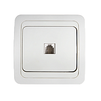 Розетка компьютерная одинарная RJ-45 CLASSICO белая 2131 IN HOME | код 4690612034263 | IN HOME