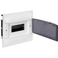 Practibox S Пластиковый щиток Встраиваемый (ЩРв-П) 1X8 Дымчатая дверь | код 134558 | Legrand