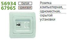 Розетка компьютерная 1-м СП Classic RJ45 IP20 бел. | код. 1151423 | POWERMAN