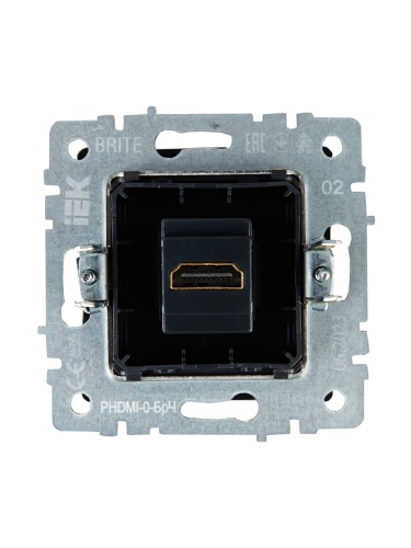 BRITE Розетка HDMI РHDMI-0-БрЧ черный | код BR-H10-K02 | IEK фото 5