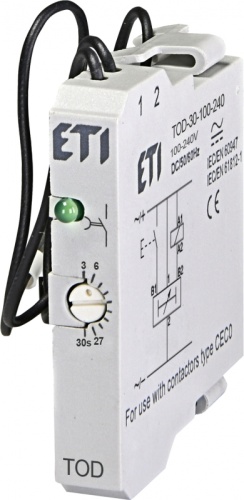 Электронн.таймер задержки TOD-30-100-240 AC/DC (0,3-3с задержка выкл.) | код 004642749 | ETI