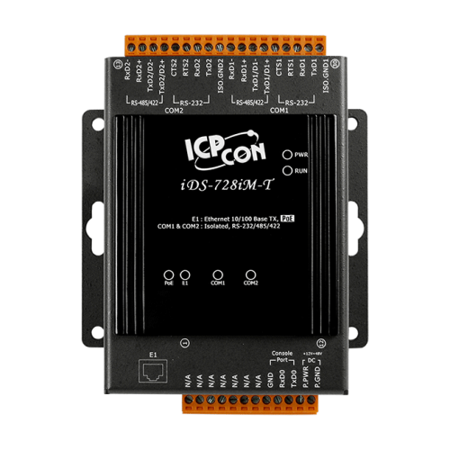 iDS-728iM-T CR Intelligent Device Server with 2 RS-232/422/485 (Metal Case,RoHS,Terminal block) | код 00-06103990 | ICP DAS